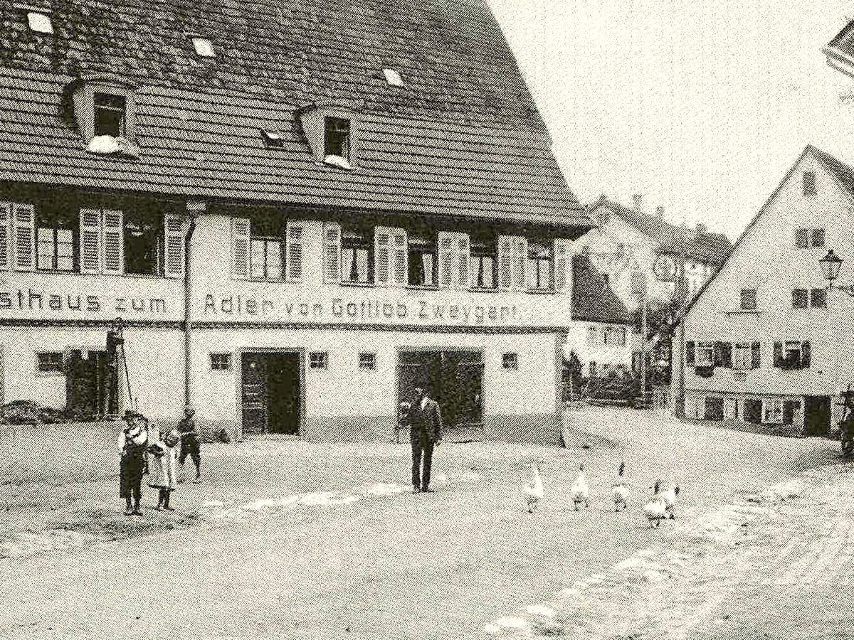 Aidlingen. Gasthaus zum Adler von Gottlob Zweygart, 1912