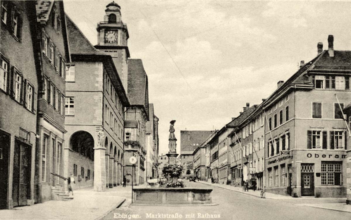 Albstadt. Ebingen - Marktstraße mit Rathaus, um 1940