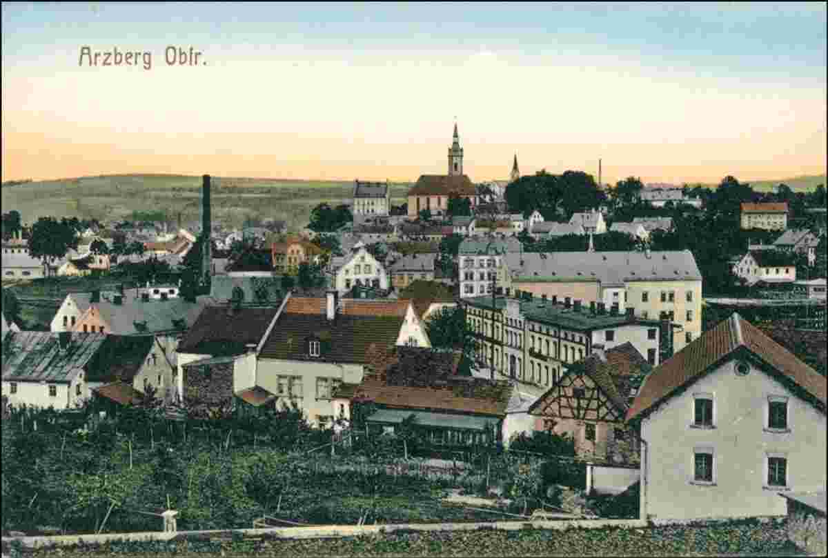 Arzberg. Panorama der Stadt, 1908