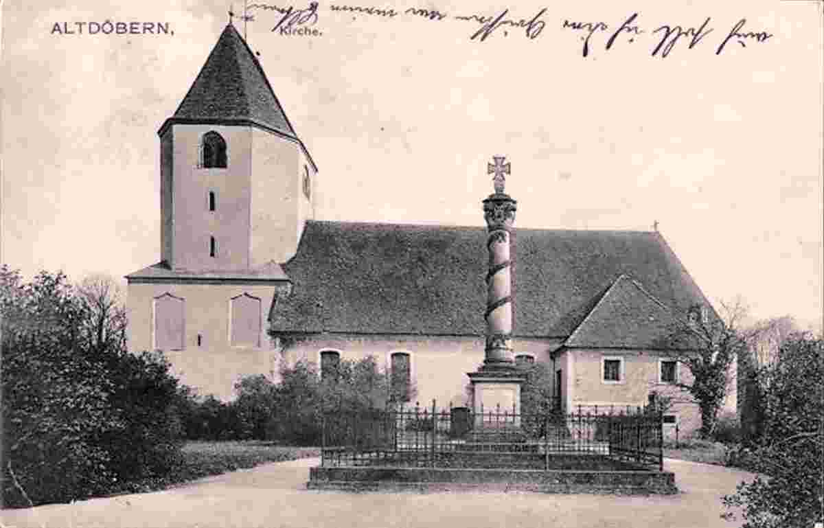 Altdöbern. Kirche und Denkmal, 1912