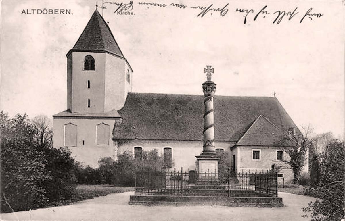 Altdöbern. Kirche und Denkmal, 1912