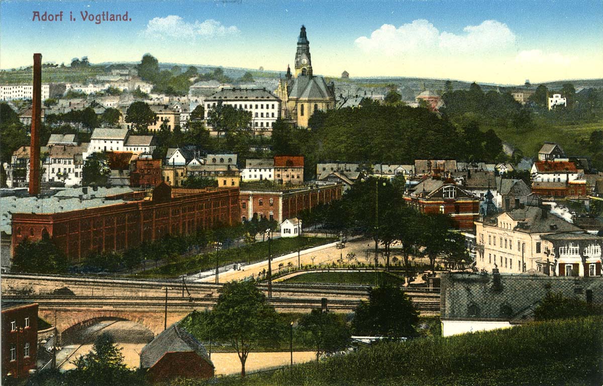 Adorf (Vogtlandkreis). Panorama der Stadt, 1914