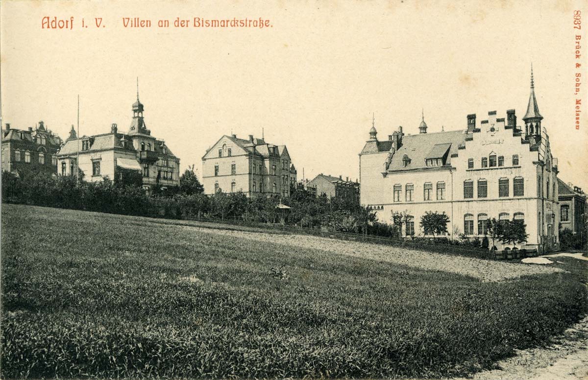 Adorf (Vogtlandkreis). Villen auf der Bismarckstraße, 1907