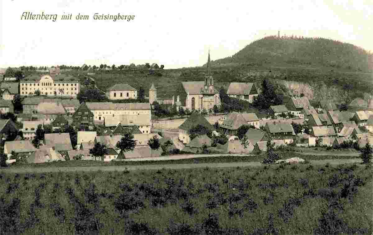 Altenberg. Stadtansicht mit Geisingberg, 1909
