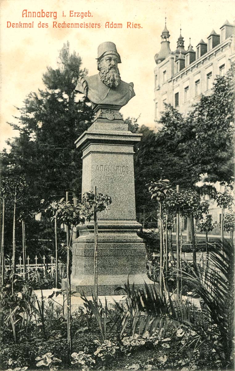 Annaberg-Buchholz. Annaberg - Denkmal des Rechenmeisters Adam Ries, 1911