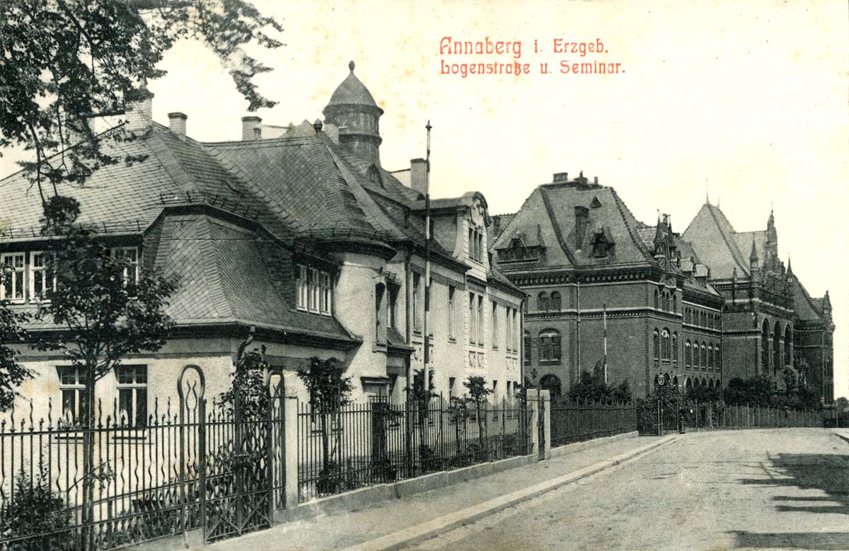 Annaberg-Buchholz. Annaberg - Logenstraße und Seminar, 1910