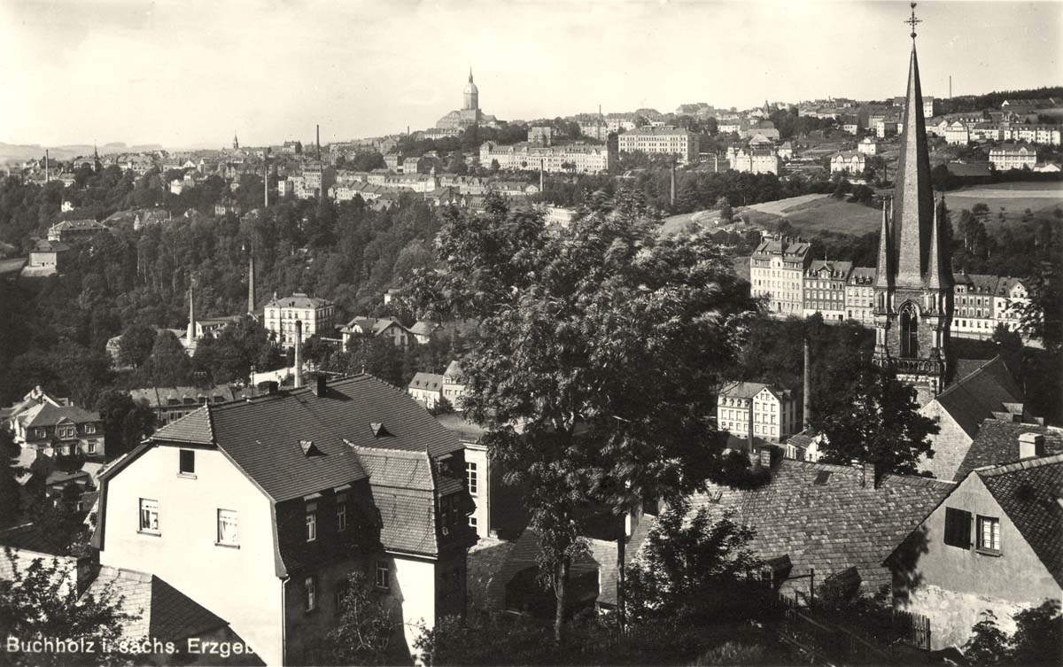 Annaberg-Buchholz. Buchholz - Panorama der Stadt, 1929