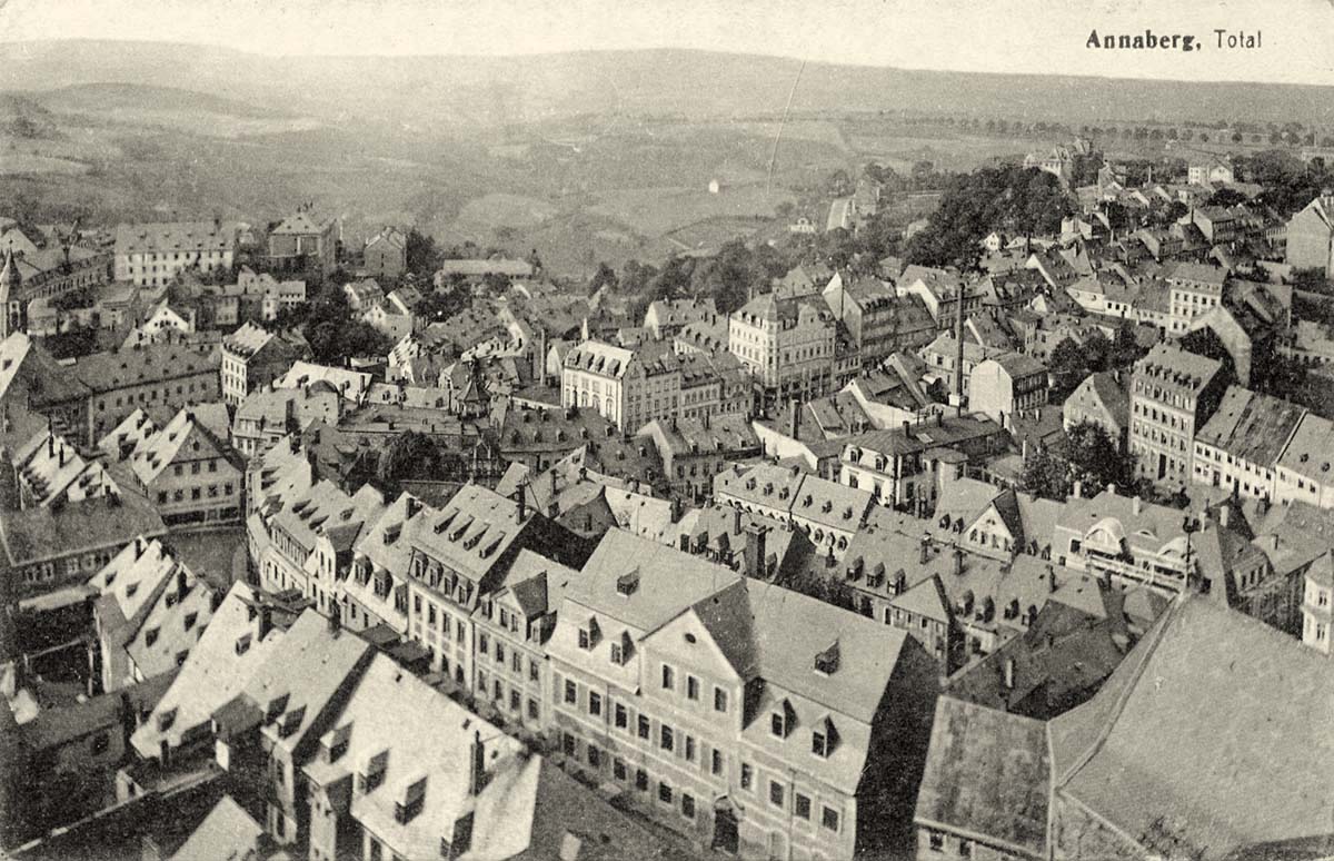 Annaberg-Buchholz. Annaberg - Panorama der Stadt, 1924