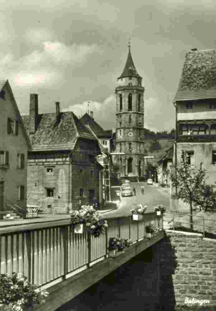 Balingen. Stadtbrücke und Kirche