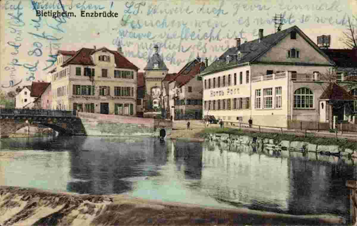 Bietigheim-Bissingen. Panorama von Fluss, 1918