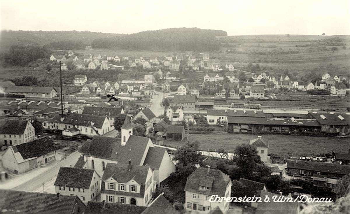 Blaustein. Ehrenstein - Panorama von Ortsteil, um 1950