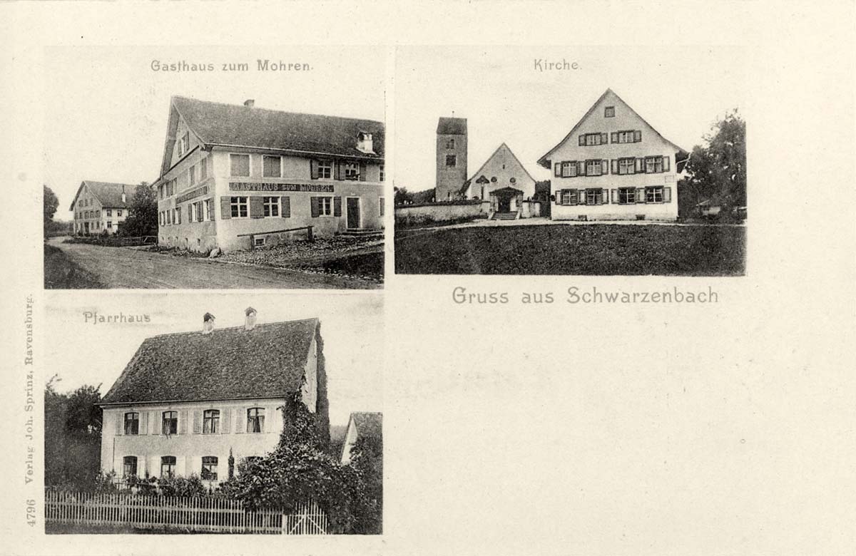 Boms. Kirche, Pfarrhaus, Gasthaus, 1903