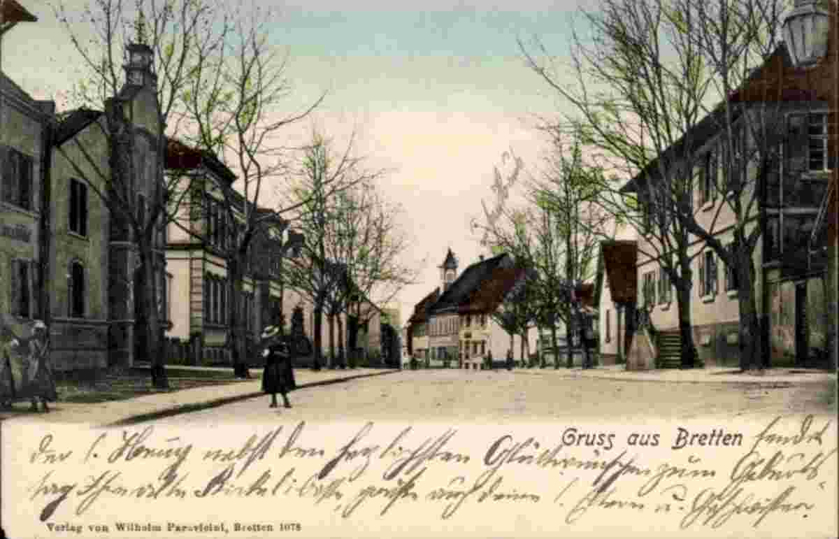 Bretten. Panorama von Stadtstrasse, 1903