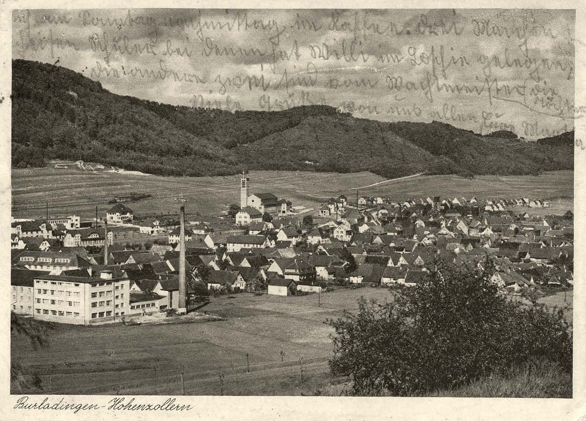 Burladingen. Panorama von Burladingen-Hohenzollern, 1938