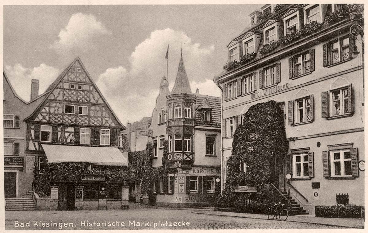 Bad Kissingen. Marktplatz mit Hotel Wittelsbach, 1936