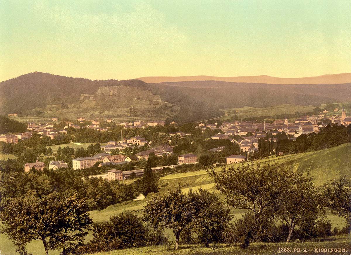 Panorama von Bad Kissingen, zwischen 1890 und 1900