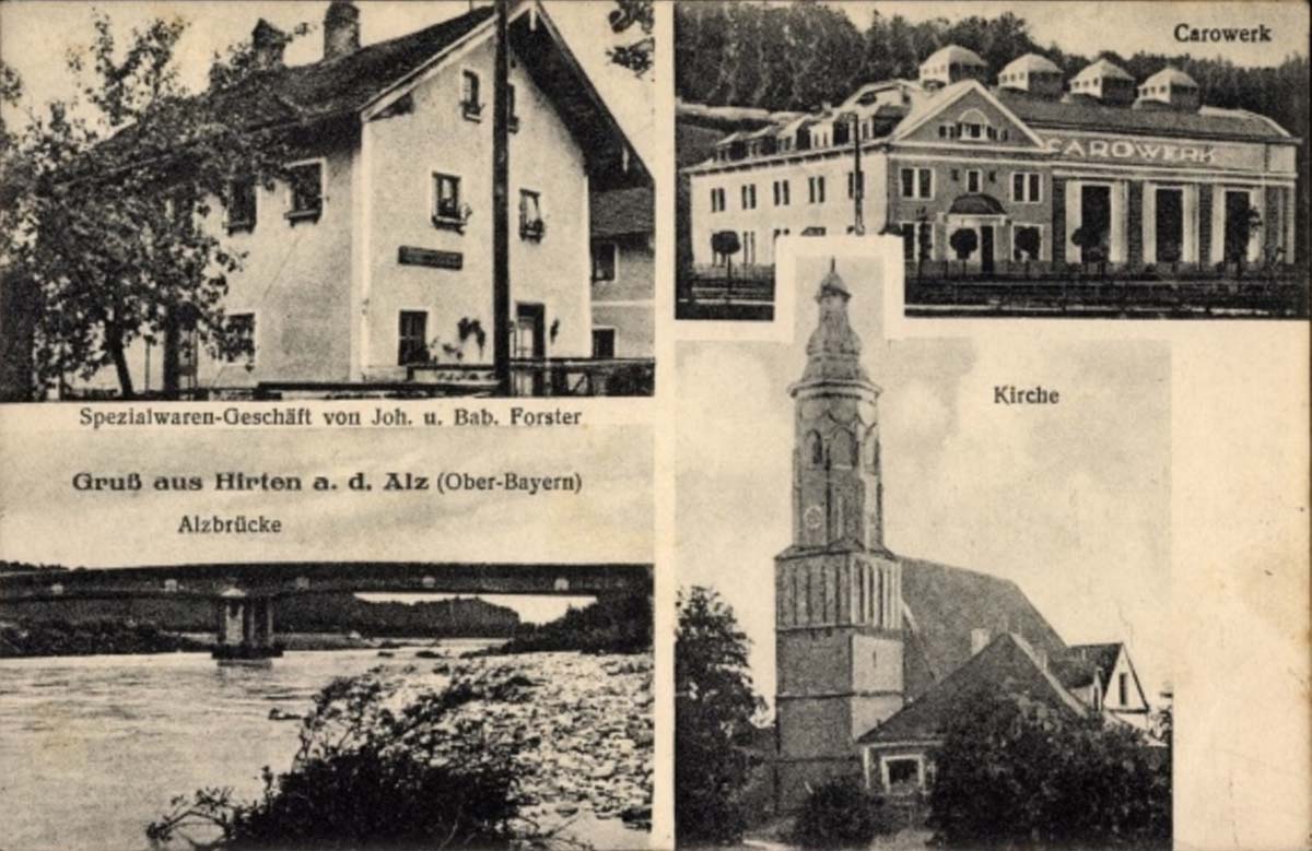 Burgkirchen an der Alz. Hirten - Geschäft von J. und B. Forster