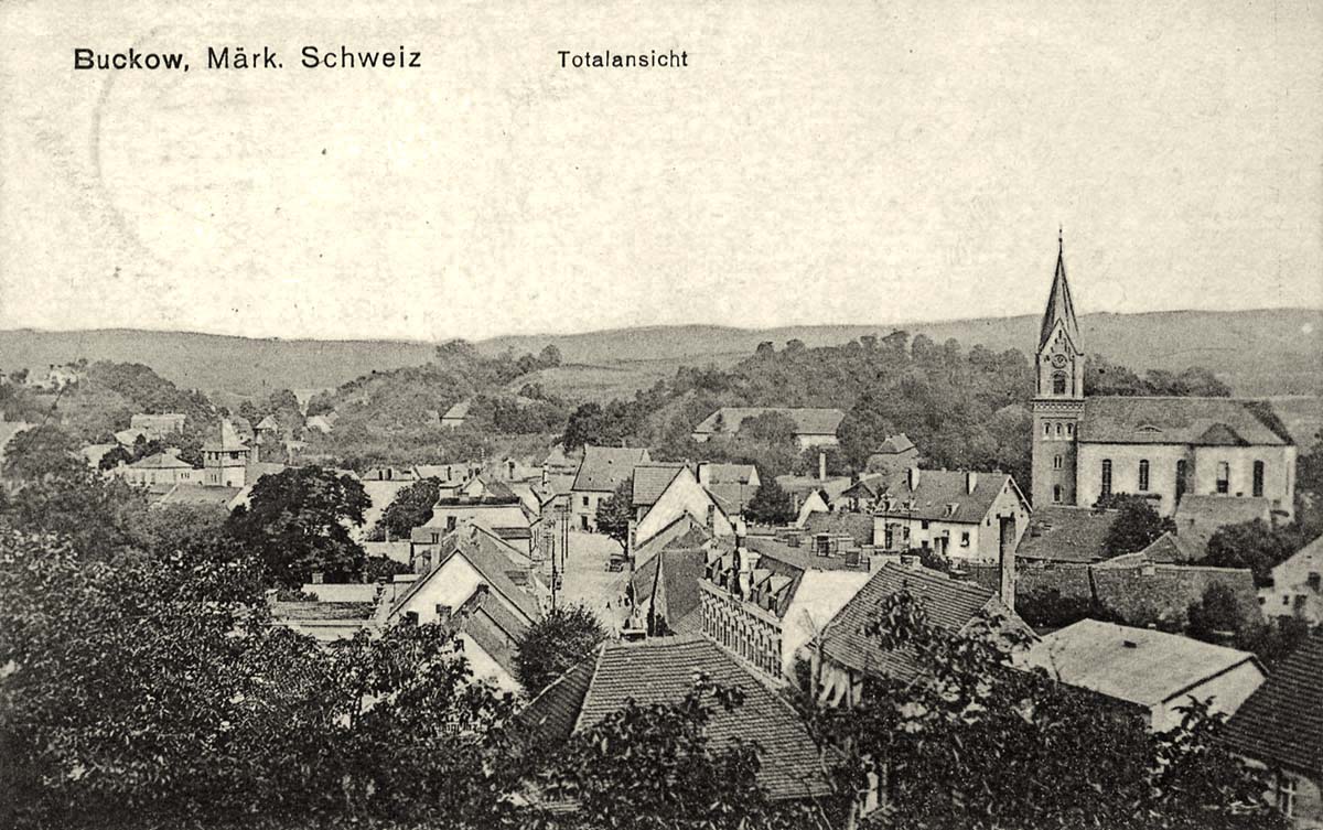 Buckow (Märkische Schweiz). Panorama der Stadt, 1927