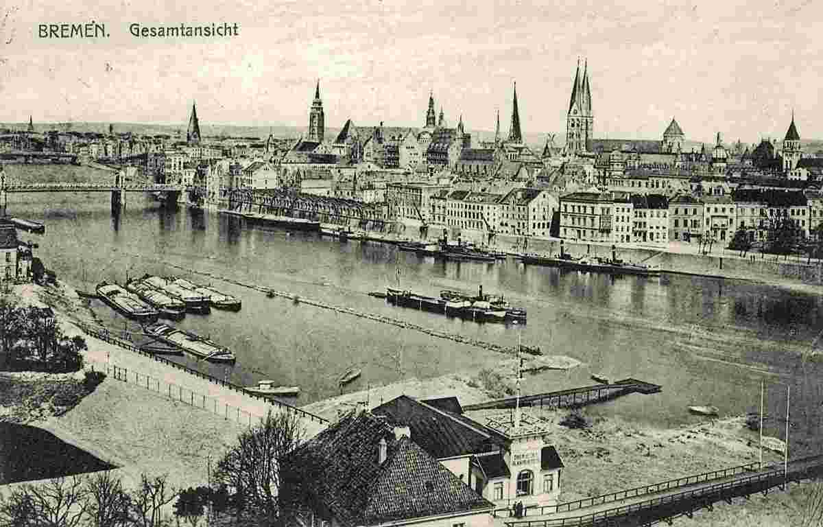 Bremen. Panorama der Stadt, 1922