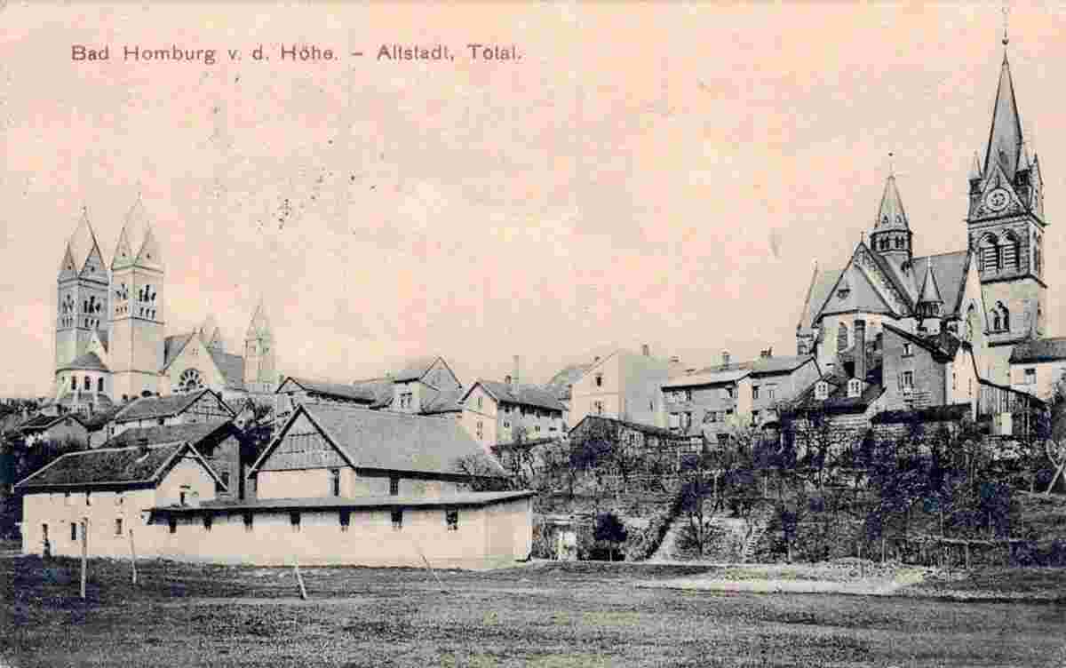 Bad Homburg. Altstadt mit Kirche, 1908