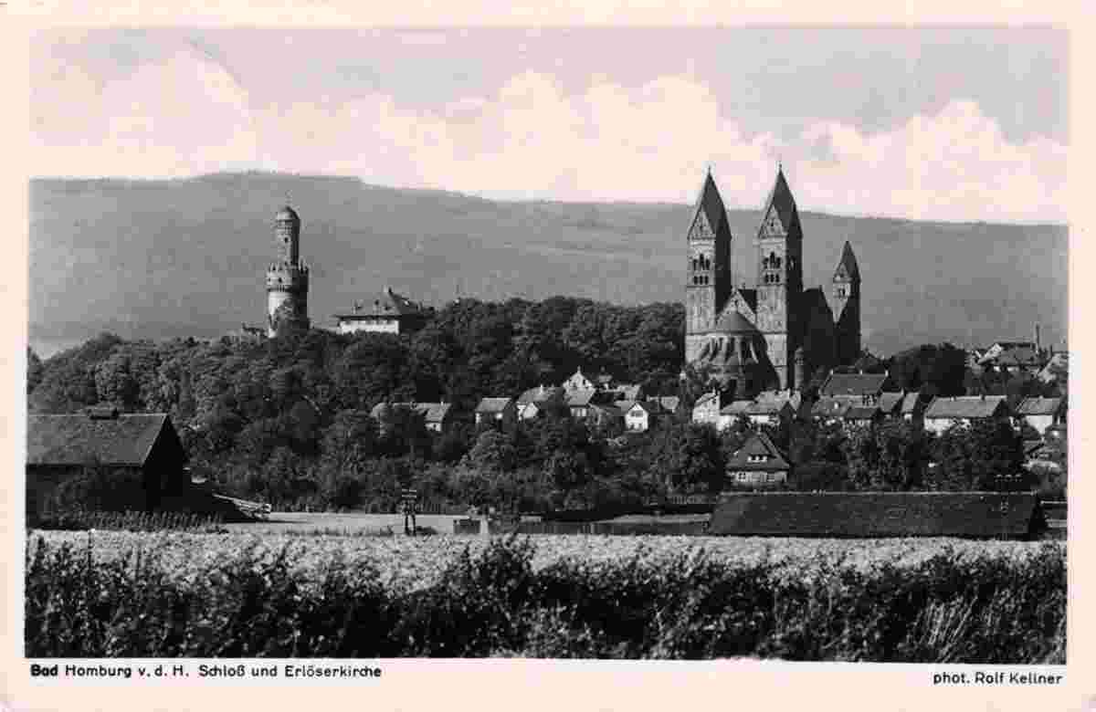 Bad Homburg. Schloss und Erlöserkirche, 1943