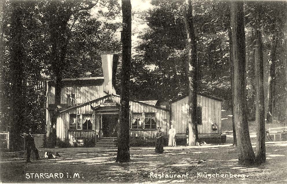 Burg Stargard. Restaurant Klüschenberg, Inhaber Rudolf Bahn, 1915