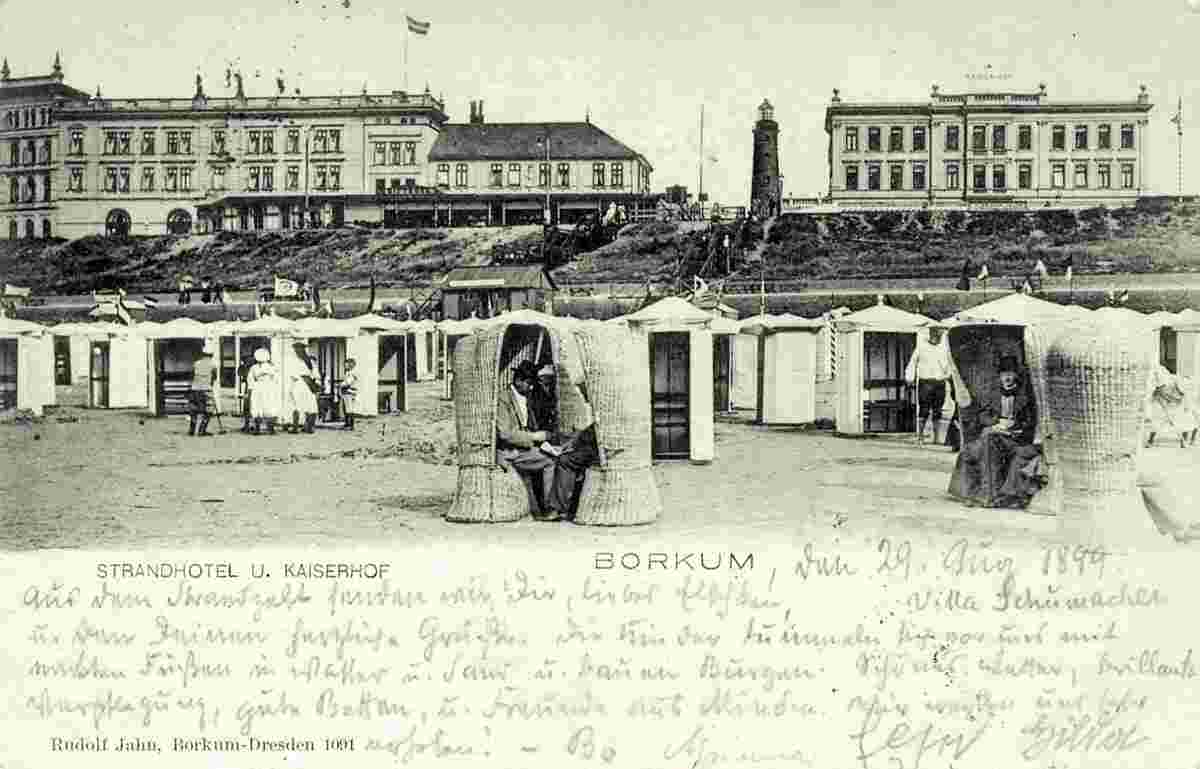 Borkum. Strandhotel und Kaiserhof, 1899