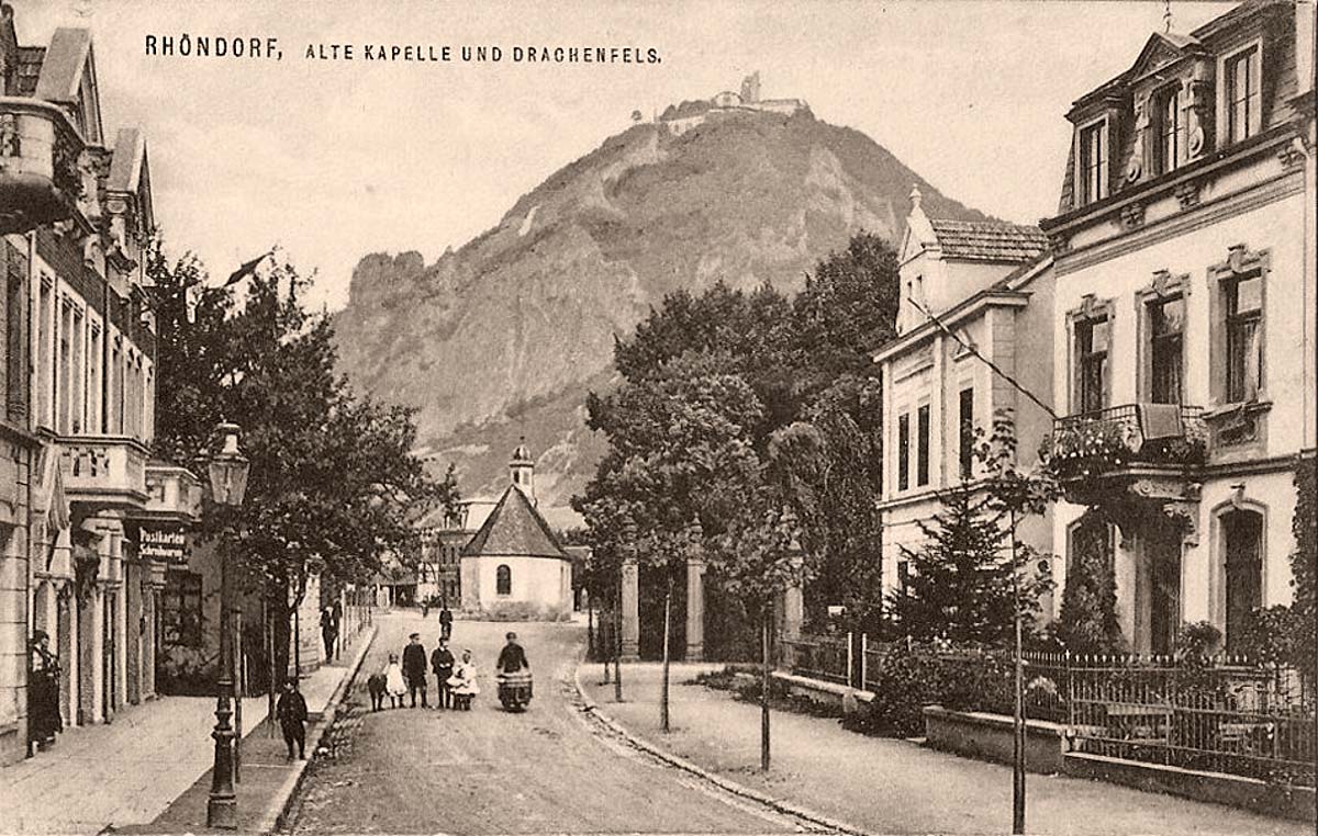 Bad Honnef. Rhöndorf - Alte Kapelle und Drachenfels, 1912