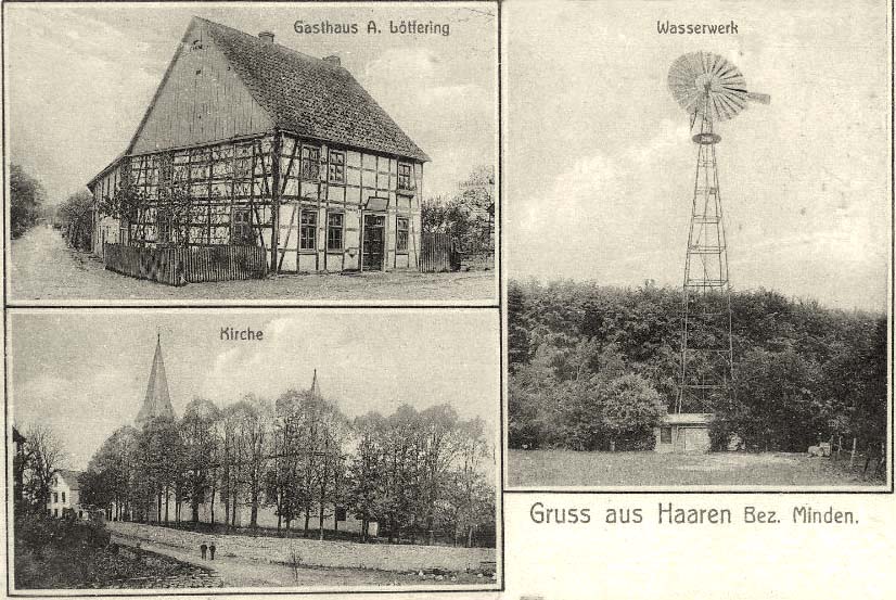 Bad Wünnenberg. Gasthaus Lötfering, Wasserwerk, Kirche, 1908