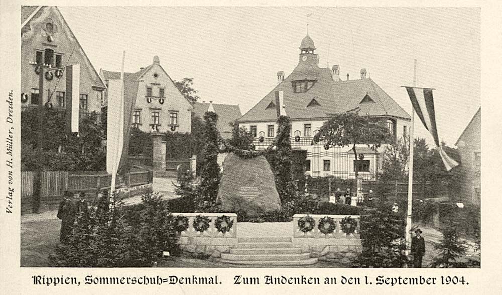 Bannewitz. Rippien - Sommerschuh, Denkmal, zum Andenken an den 1 September 1904