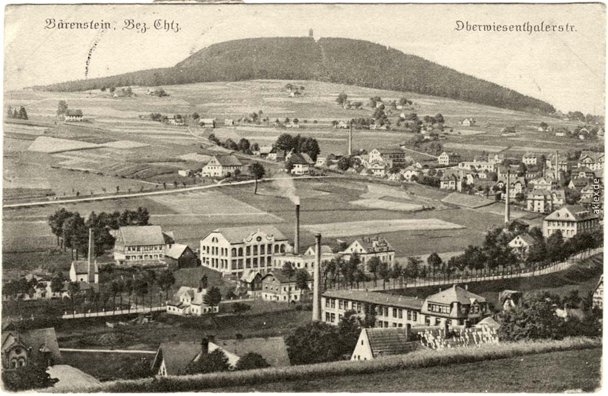 Bärenstein (Erzgebirge). Fabriken am Oberwiesenthaler Straße, 1925