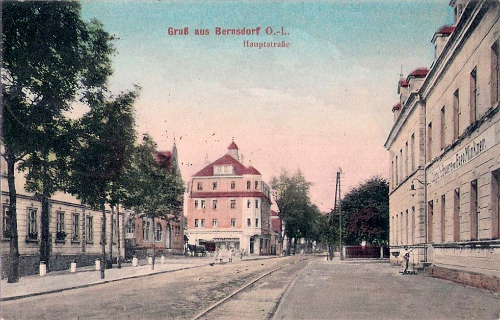 Bernsdorf (Oberlausitz). Hauptstraße, Brauerei Hugo Minkner