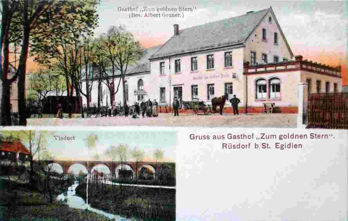 Bernsdorf. Gasthof 'Zum golden Stern' und Viaduct
