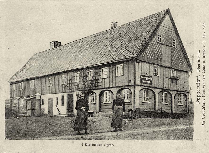 Bernstadt auf dem Eigen. Gedlich Haus vor dem Mord 1910 bei Ruppersdorf, Oberoderwitz