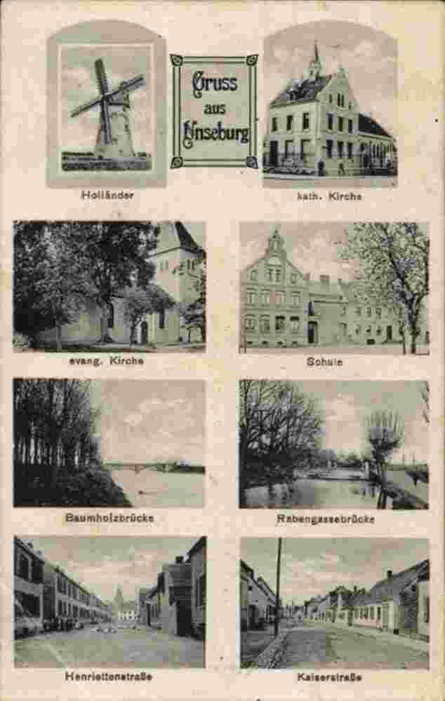 Bördeaue. Unseburg - Windmühle, Kirchen, Schule, Henriettenstraße, Kaiserstraße