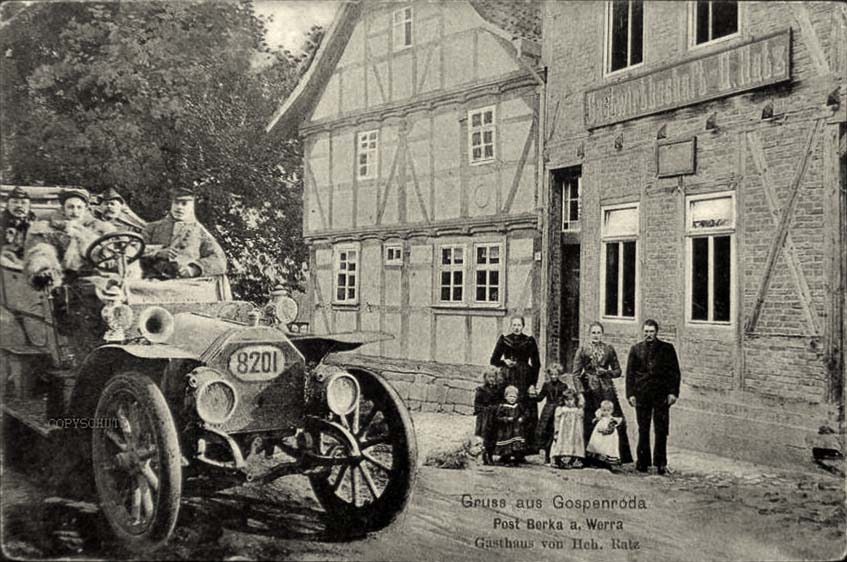 Berka (Werra). Gasthaus von H. Ratz, 1915