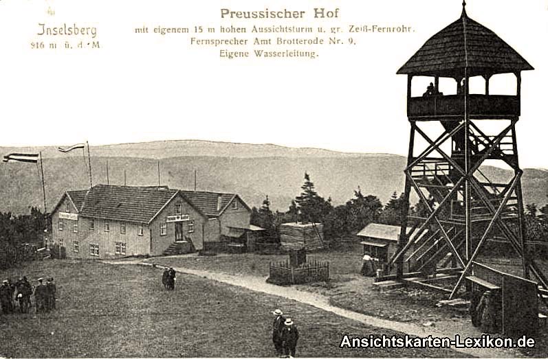 Brotterode-Trusetal. Preussischer Hof mit eigenem hohen Aussichtsturm