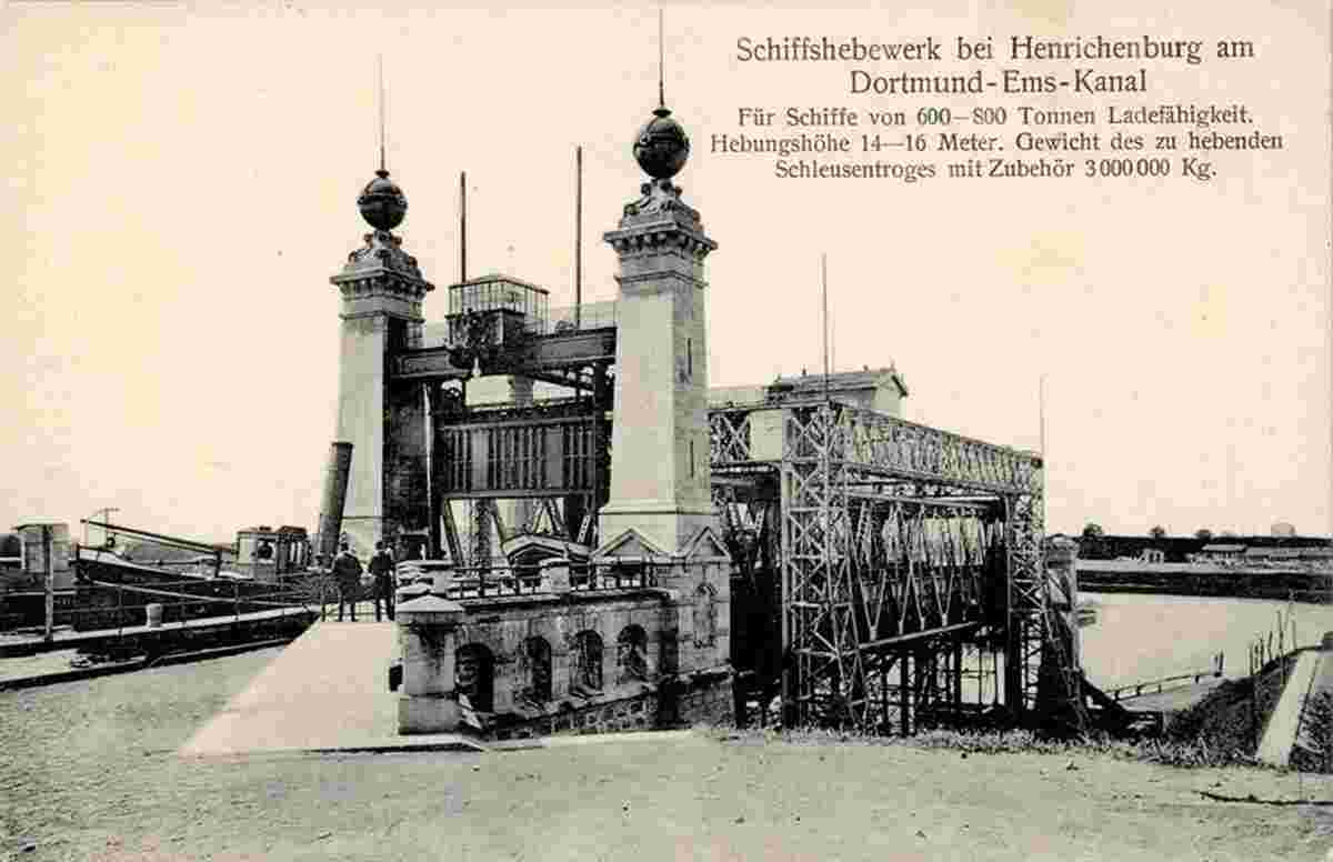 Castrop-Rauxel. Henrichenburg - Schiffshebewerk am Dortmund-Ems-Kanal, 1906