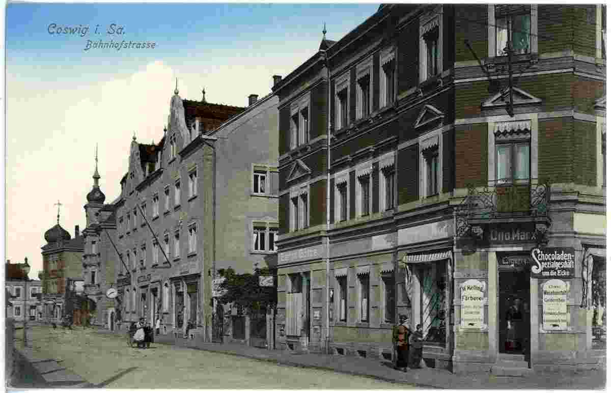 Coswig. Bahnhofstraße, 1913
