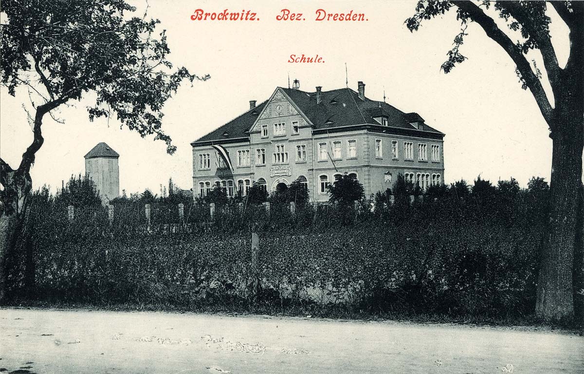 Coswig (Sachsen). Brockwitz - Schule, 1914