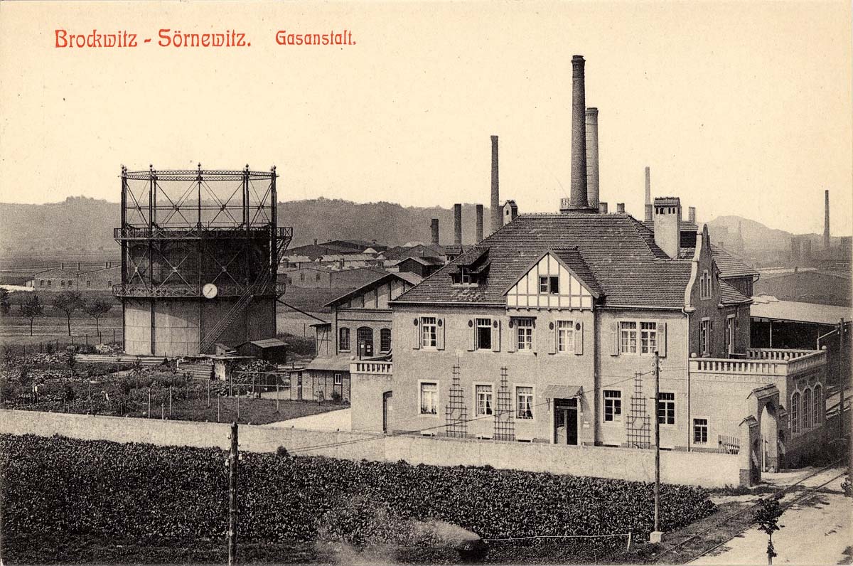 Coswig (Sachsen). Brockwitz - Sörnewitz, Gasanstalt, 1911