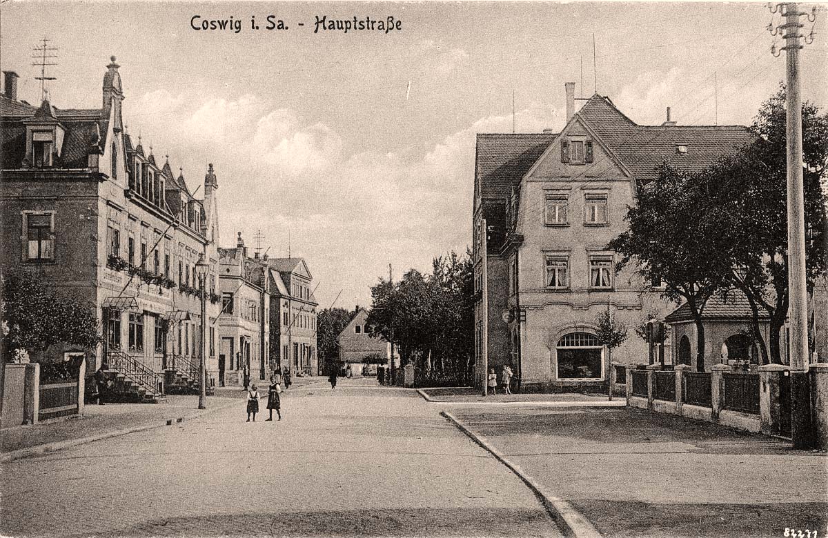 Coswig (Sachsen). Hauptstraße, 1917