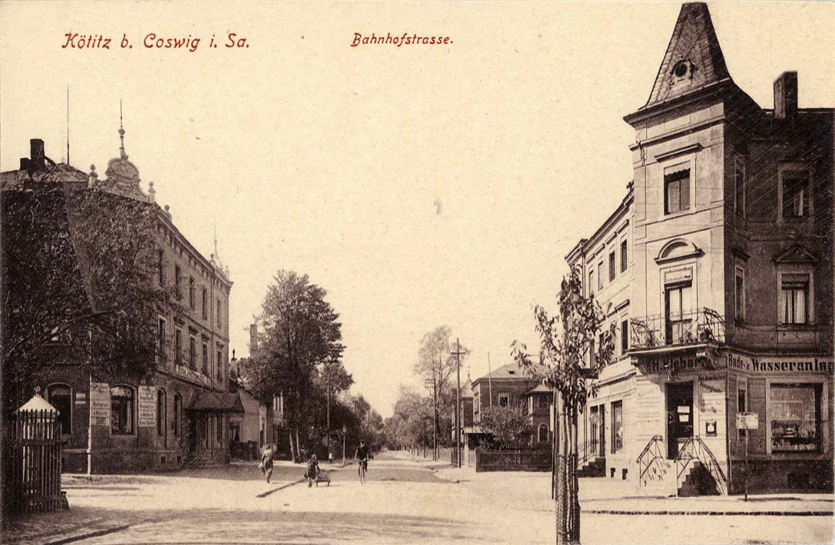 Coswig (Sachsen). Kötitz - Bahnhofstraße, 1915