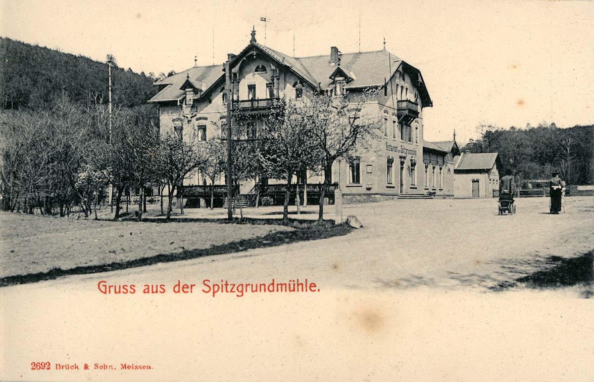 Coswig (Sachsen). Restaurant zur Spitzgrundmühle, 1902