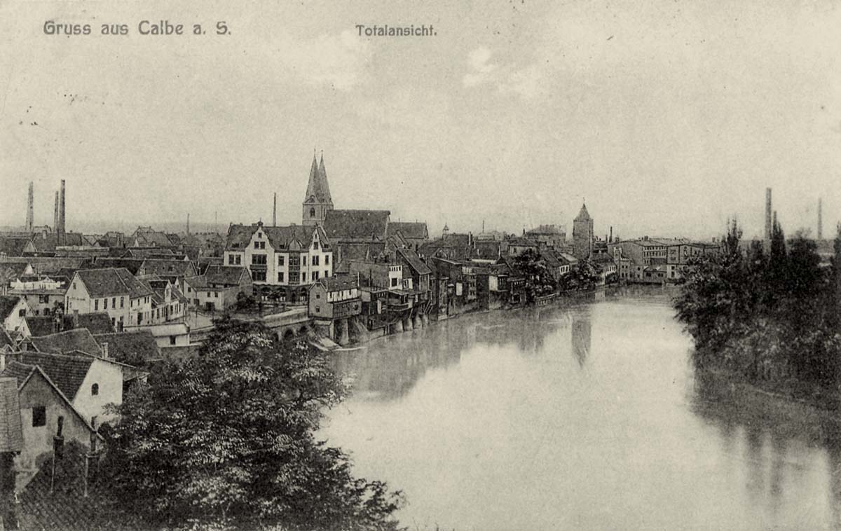 Calbe (Saale). Panorama der Stadt, 1913