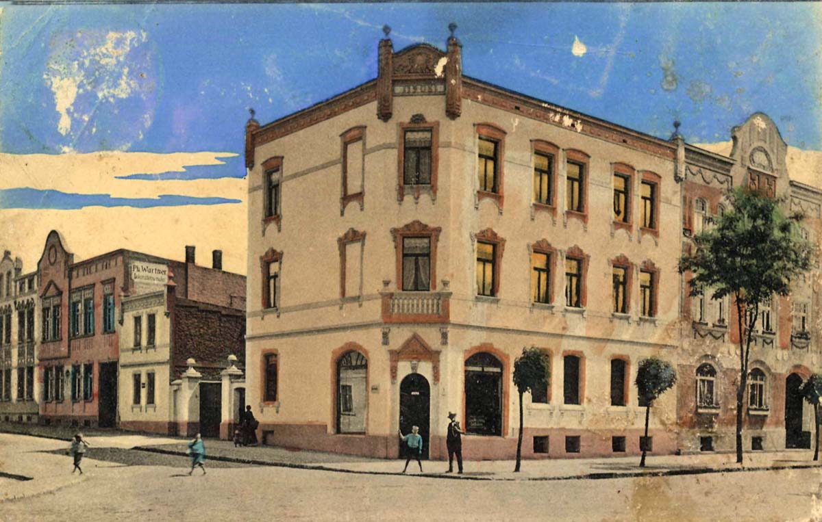 Calbe (Saale). Schlosstraße Ecke Deichstraße, 1917