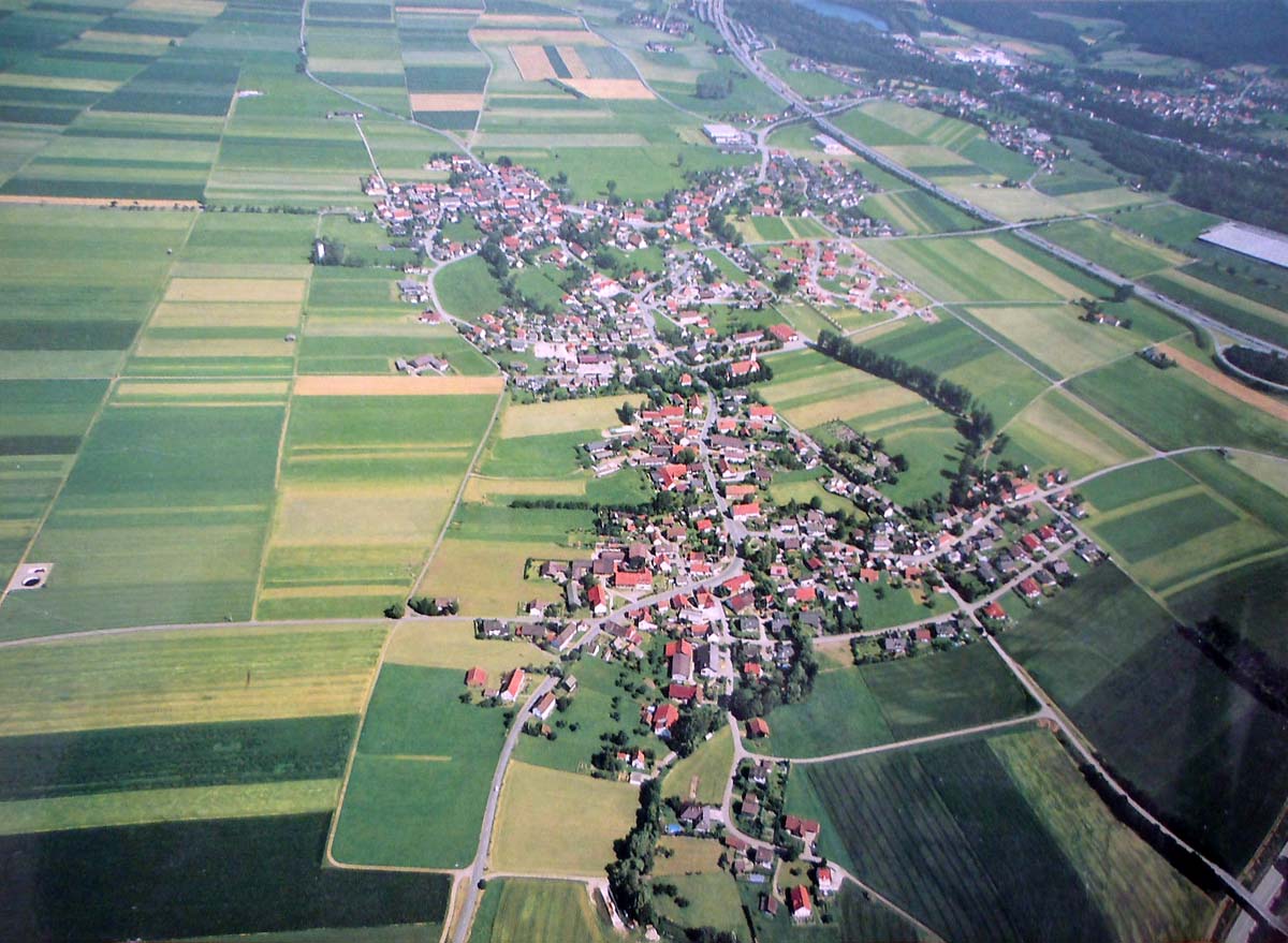 Panorama von Dettingen an der Iller in den 1980er Jahren