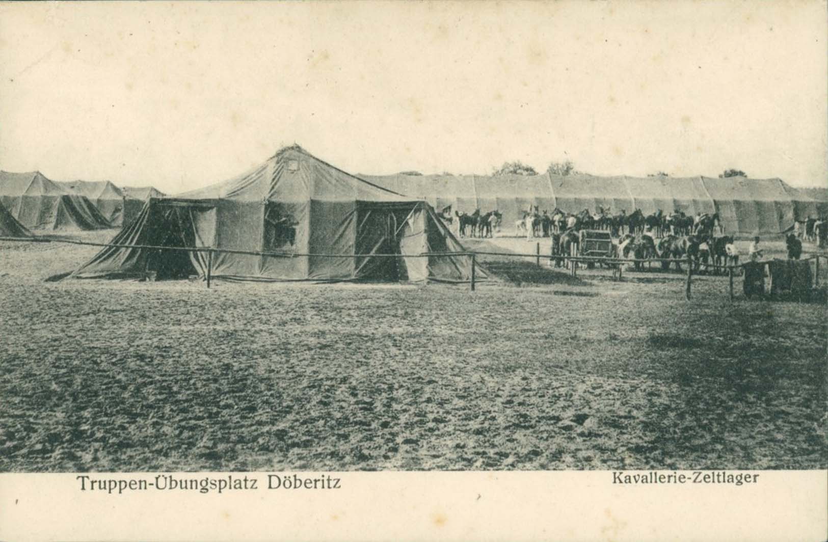 Dallgow-Döberitz. Truppenübungsplatz, Kavallerie, Zeltlager, 1913