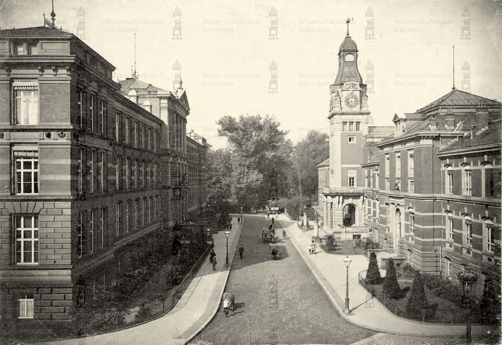 Darmstadt. Altes Hauptgebäude der Technische Universität in der Hochschulstraße, 1904