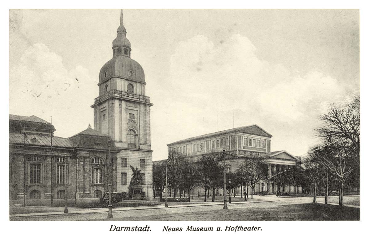 Darmstadt. Neues Museum und Hoftheater, 1916